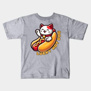 Maneki Neko Hot dog Kids T-Shirt